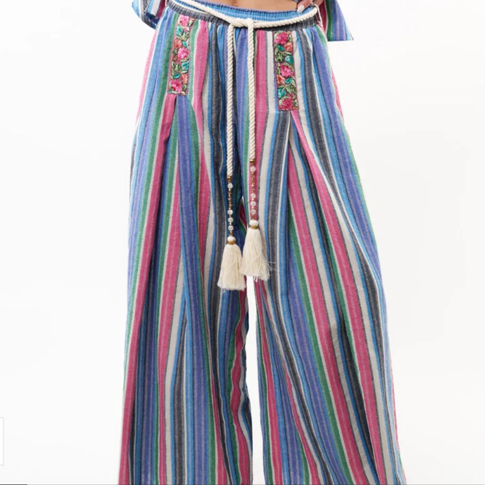 Aratta Multicolor Striped Wide Leg Pants